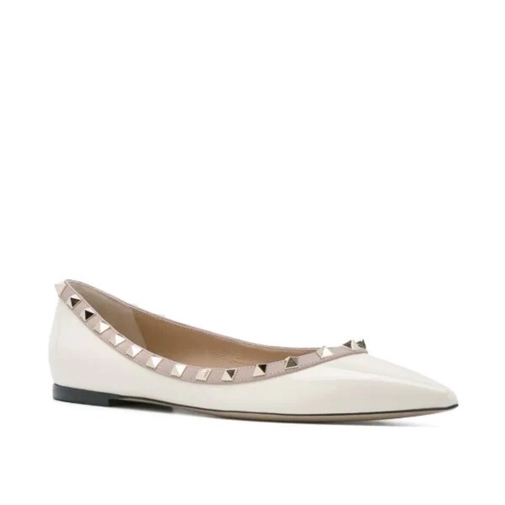 Valentino Garavani paten leather rockstud ballerina flats size 36